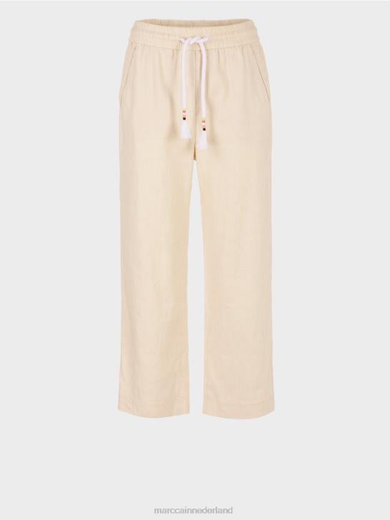 kleding zacht linnen 464J629 casual zomerbroek van een linnenmix Marc Cain