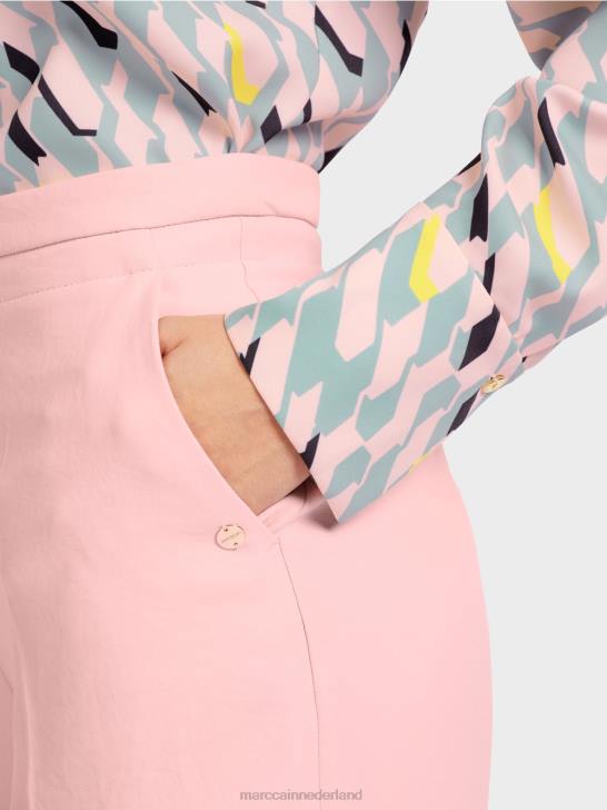 kleding zacht poederroze 464J584 Wukari broek met wijde pijpen Marc Cain