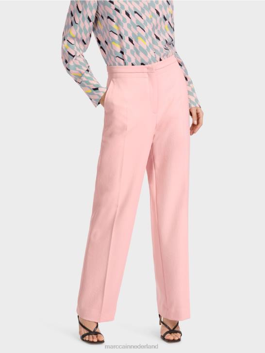 kleding zacht poederroze 464J584 Wukari broek met wijde pijpen Marc Cain