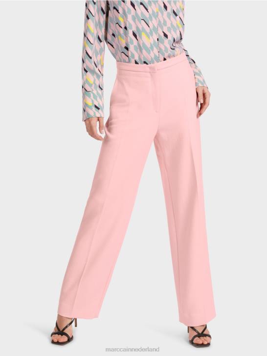 kleding zacht poederroze 464J584 Wukari broek met wijde pijpen Marc Cain