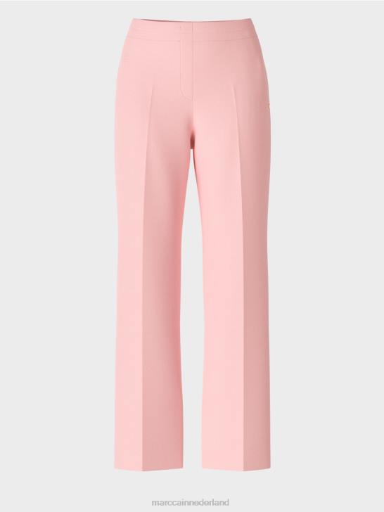 kleding zacht poederroze 464J584 Wukari broek met wijde pijpen Marc Cain