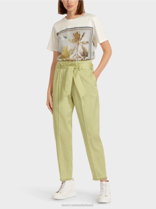 kleding zachte adem 464J688 broek in paperbag-stijl Marc Cain