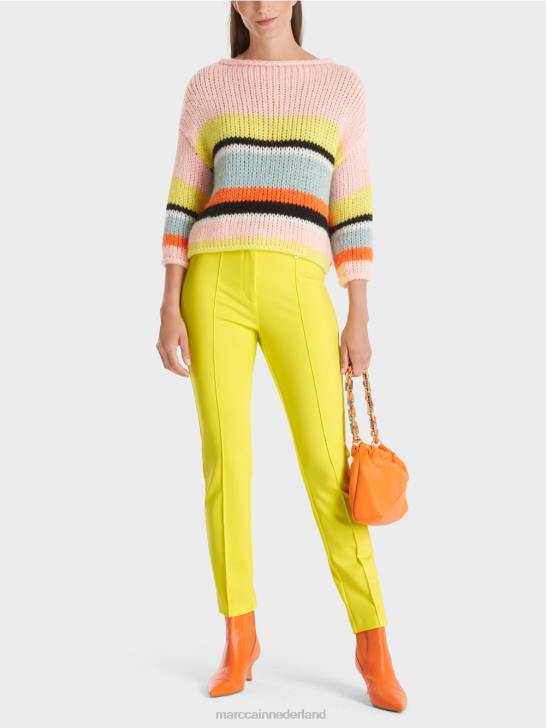 kleding zachte citroen 464J587 stretchbroek met normale taille Sydney Marc Cain