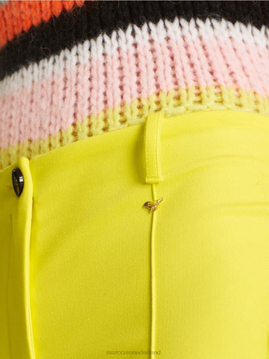 kleding zachte citroen 464J587 stretchbroek met normale taille Sydney Marc Cain