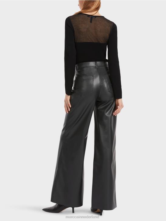 kleding zwart 464J528 warri broek met een vrouwelijke pasvorm Marc Cain