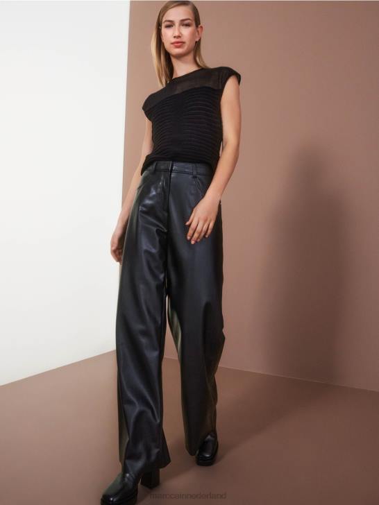 kleding zwart 464J528 warri broek met een vrouwelijke pasvorm Marc Cain