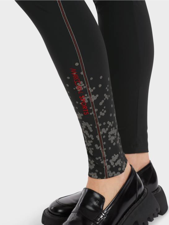 kleding zwart 464J532 legging met decoratieve stiksels Marc Cain