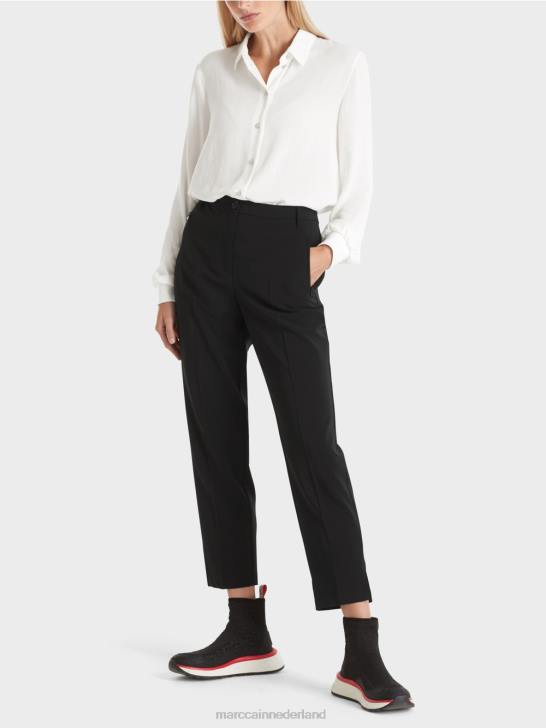 kleding zwart 464J538 broek fushun met zijsplitten Marc Cain