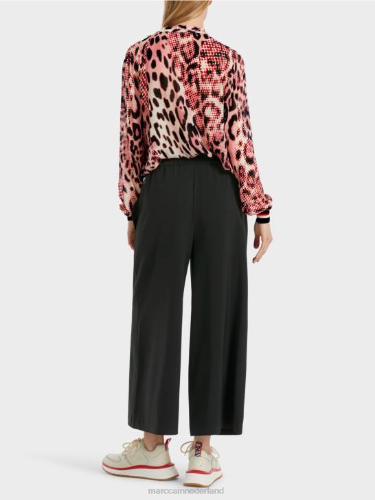 kleding zwart 464J539 7/8 broek met uitlopende pijpen willmar Marc Cain