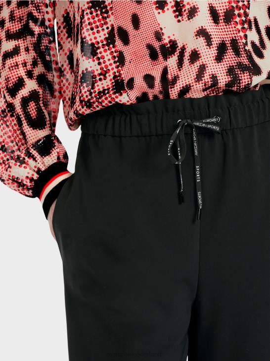 kleding zwart 464J539 7/8 broek met uitlopende pijpen willmar Marc Cain