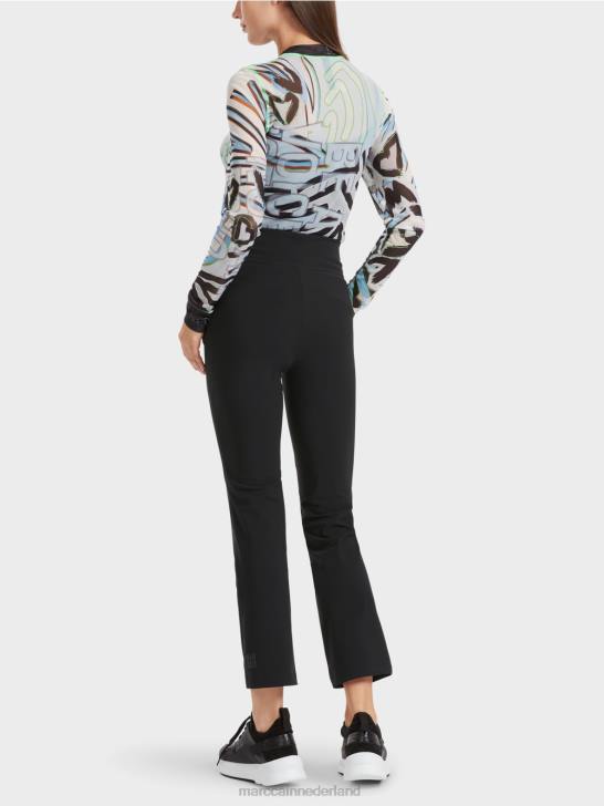 kleding zwart 464J564 smalle broek fengyi met taillebandjuk Marc Cain