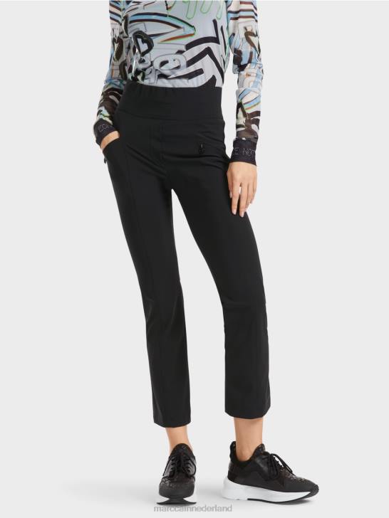 kleding zwart 464J564 smalle broek fengyi met taillebandjuk Marc Cain