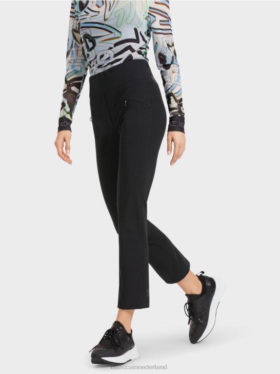 kleding zwart 464J564 smalle broek fengyi met taillebandjuk Marc Cain
