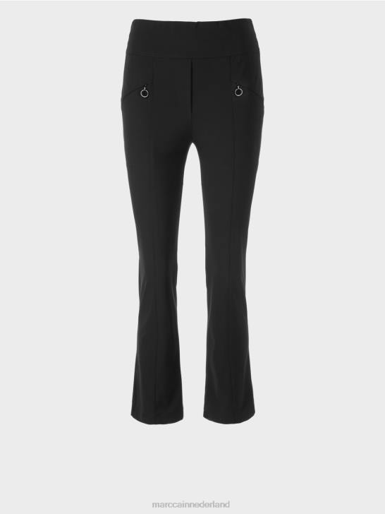 kleding zwart 464J564 smalle broek fengyi met taillebandjuk Marc Cain