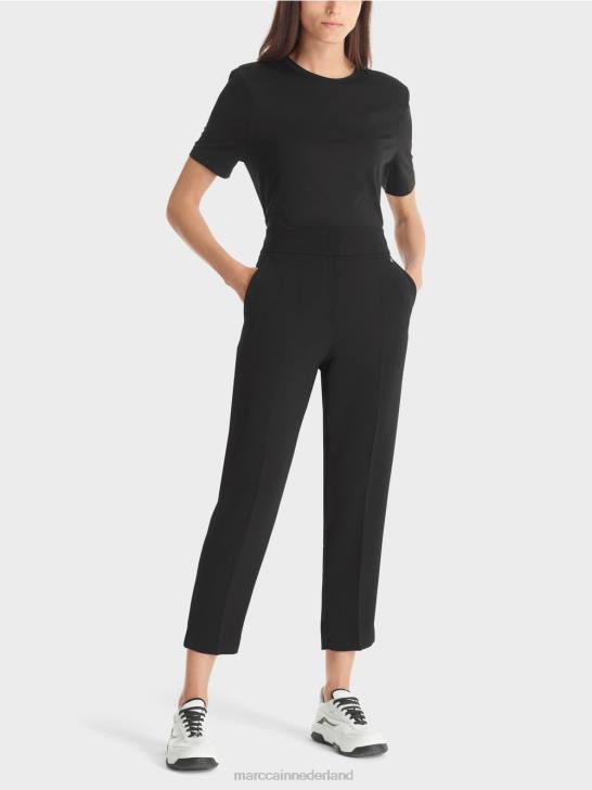 kleding zwart 464J576 ferrol broek met een vrouwelijke vorm Marc Cain