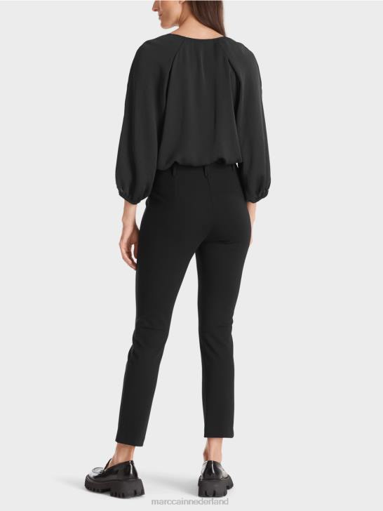 kleding zwart 464J591 stretchbroek met normale taille Sydney Marc Cain