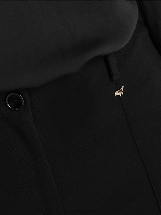 kleding zwart 464J591 stretchbroek met normale taille Sydney Marc Cain