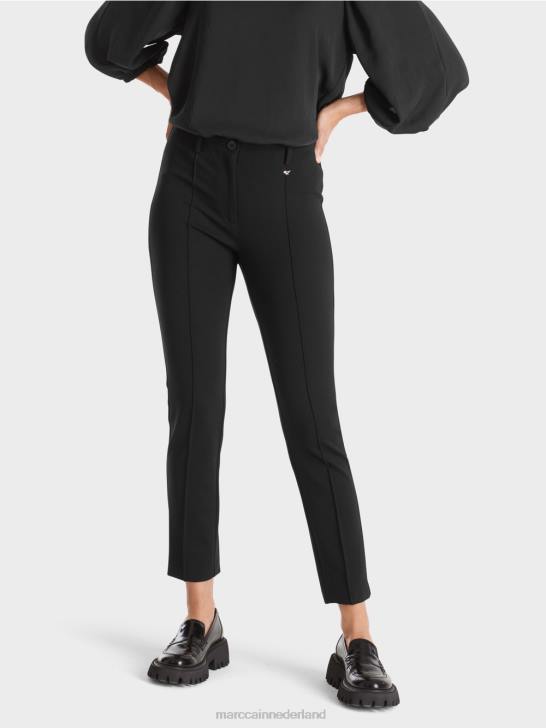 kleding zwart 464J591 stretchbroek met normale taille Sydney Marc Cain