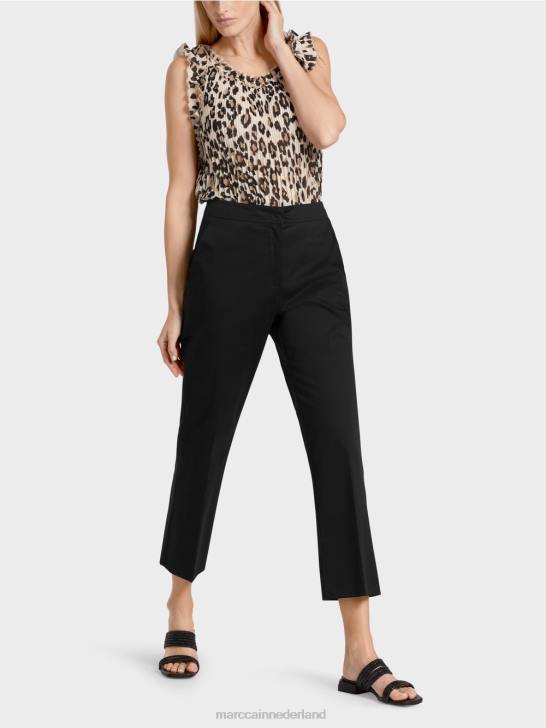 kleding zwart 464J640 broek in chinostijl Marc Cain