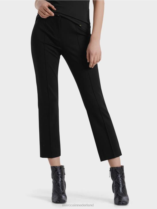 kleding zwart 464J742 7/8 broek van fijne jersey Marc Cain