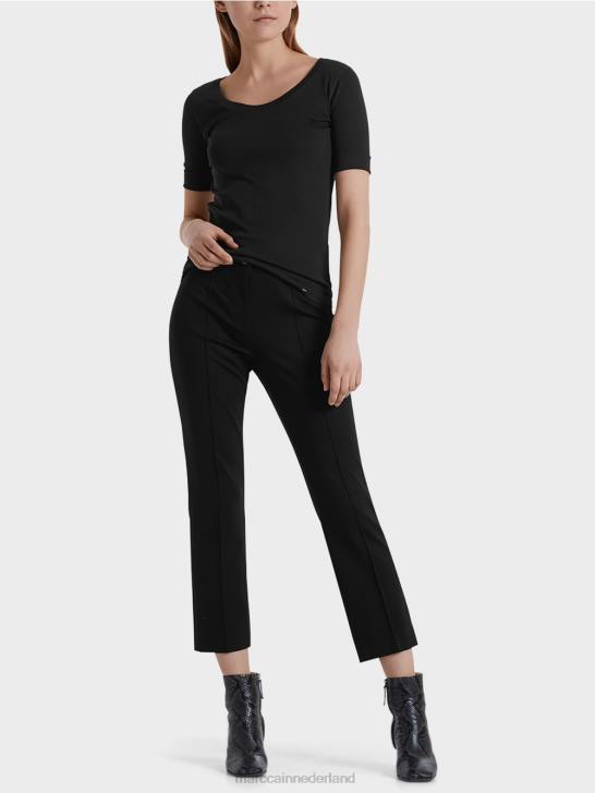 kleding zwart 464J742 7/8 broek van fijne jersey Marc Cain