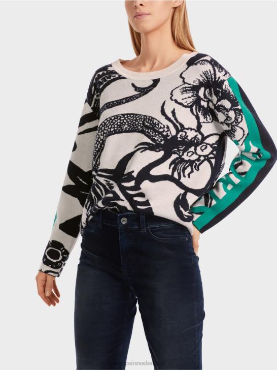 kleding Amandelbloesem 464J1061 gebreide trui met all-over dessin Marc Cain