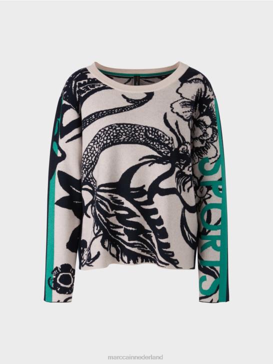 kleding Amandelbloesem 464J1061 gebreide trui met all-over dessin Marc Cain