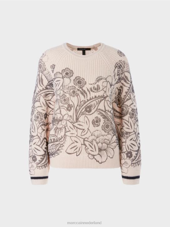 kleding Amandelbloesem 464J1063 trui met print - gebreid in Duitsland Marc Cain