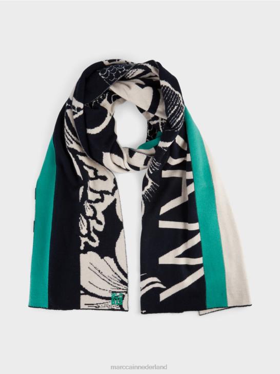 kleding Amandelbloesem 464J1068 Fijngebreide sjaal met patroon Marc Cain