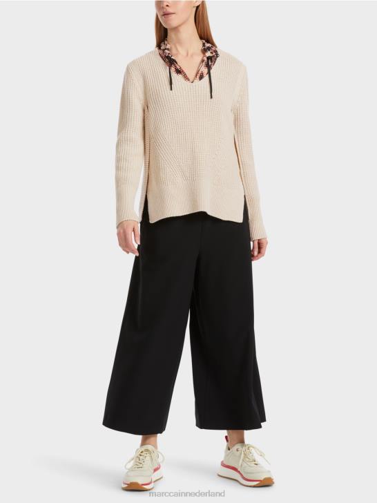 kleding amandelmelk 464J1046 wollen trui gebreid in Duitsland Marc Cain