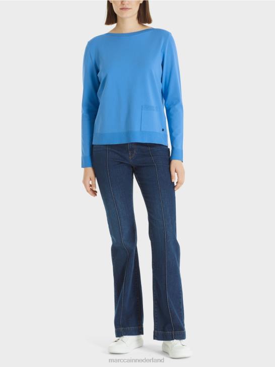 kleding azuur 464J1207 "Samen heroverwegen" trui Marc Cain