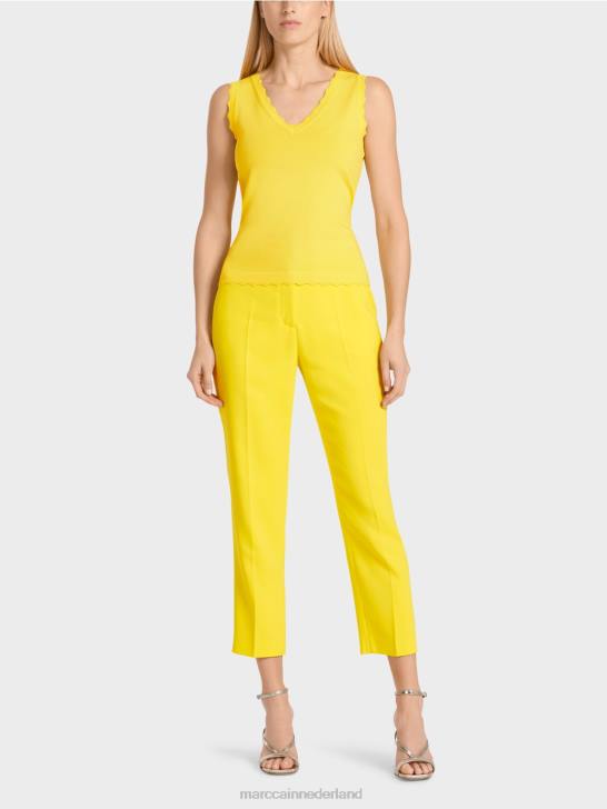 kleding citroen groen 464J1144 gebreide viscosetop Marc Cain