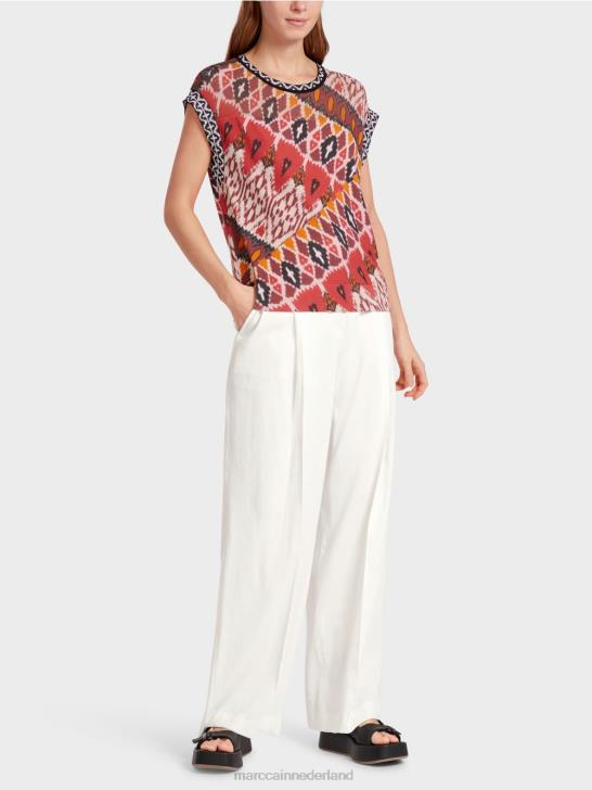 kleding dieprood 464J1131 trui "gebreid in Duitsland" Marc Cain