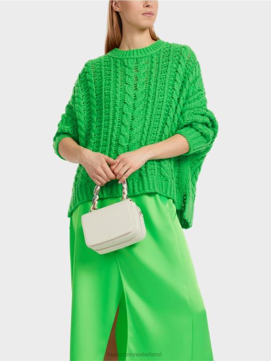 kleding donker appelgroen 464J1039 Kabelgebreide trui gebreid in Duitsland Marc Cain