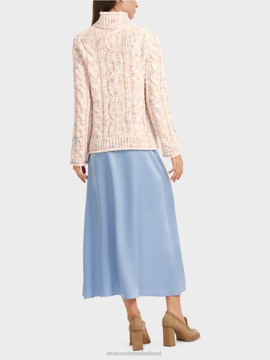 kleding donkere crème 464J1082 Kabelgebreide trui gebreid in Duitsland Marc Cain