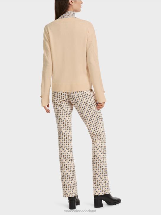 kleding donkere crème 464J1084 Gebreide trui \"rethink Together\". Marc Cain