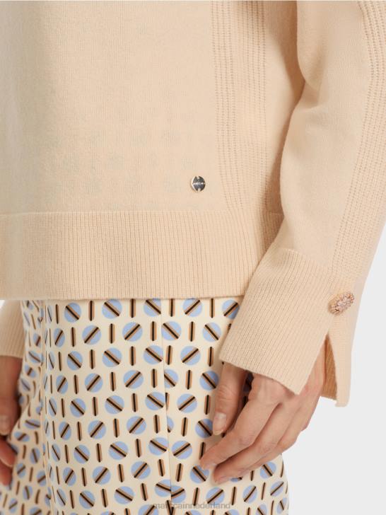 kleding donkere crème 464J1084 Gebreide trui \"rethink Together\". Marc Cain