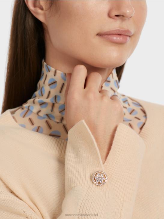 kleding donkere crème 464J1084 Gebreide trui \"rethink Together\". Marc Cain