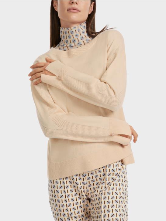 kleding donkere crème 464J1084 Gebreide trui \"rethink Together\". Marc Cain