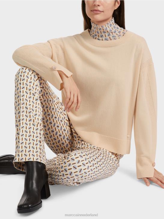 kleding donkere crème 464J1084 Gebreide trui \"rethink Together\". Marc Cain