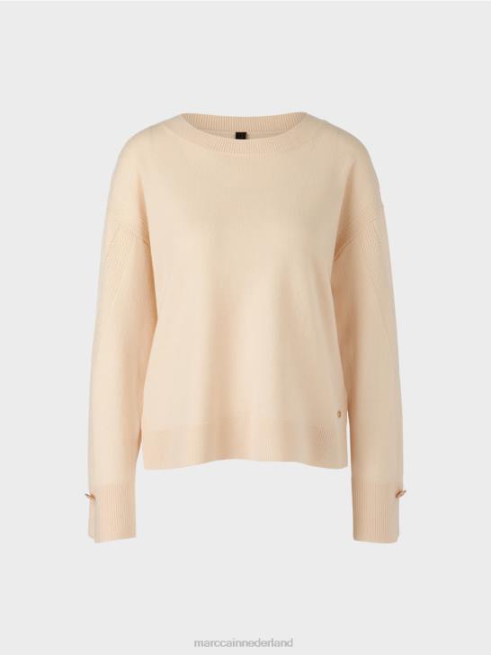 kleding donkere crème 464J1084 Gebreide trui \"rethink Together\". Marc Cain