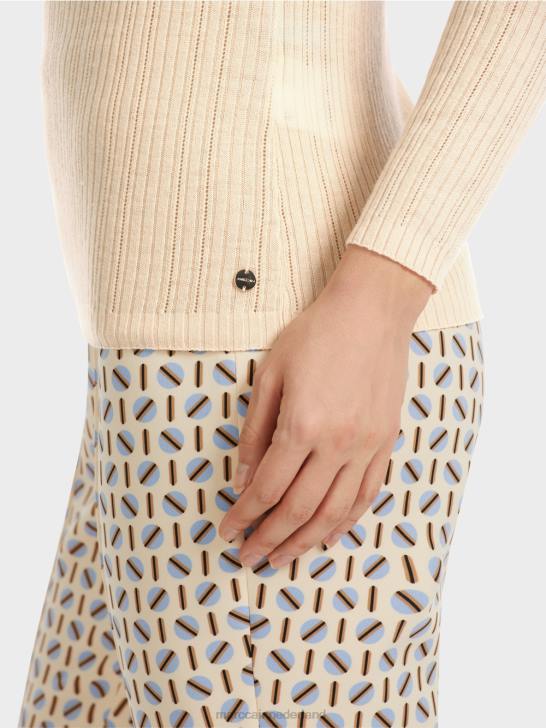 kleding donkere crème 464J1087 \"samen heroverwegen\" trui met ronde hals Marc Cain