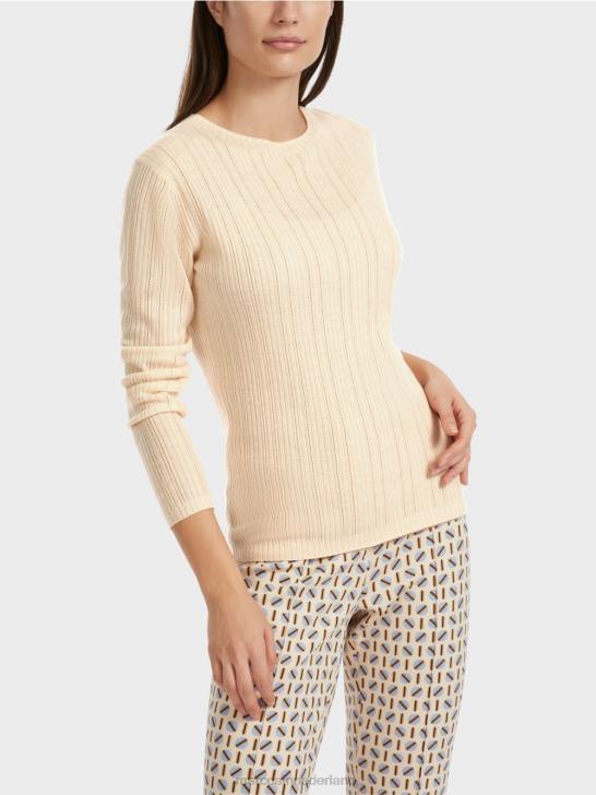 kleding donkere crème 464J1087 \"samen heroverwegen\" trui met ronde hals Marc Cain