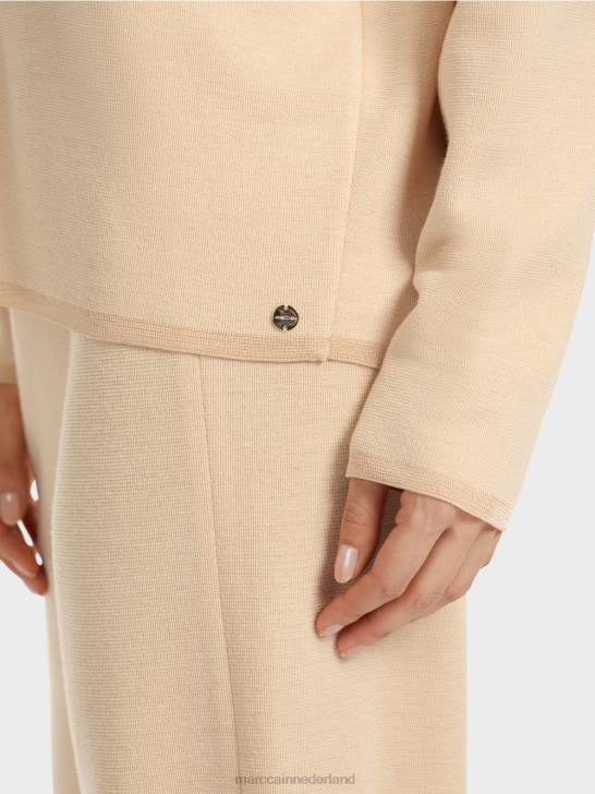 kleding donkere crème 464J1089 trui - gebreid in Duitsland Marc Cain