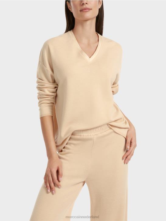 kleding donkere crème 464J1089 trui - gebreid in Duitsland Marc Cain