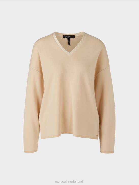 kleding donkere crème 464J1089 trui - gebreid in Duitsland Marc Cain