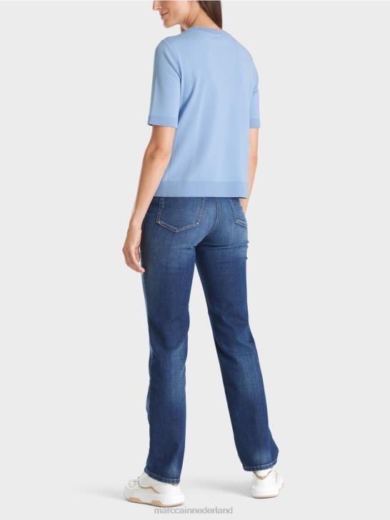 kleding donkere zomerhemel 464J1072 \"rethink Together\" trui met korte mouwen Marc Cain