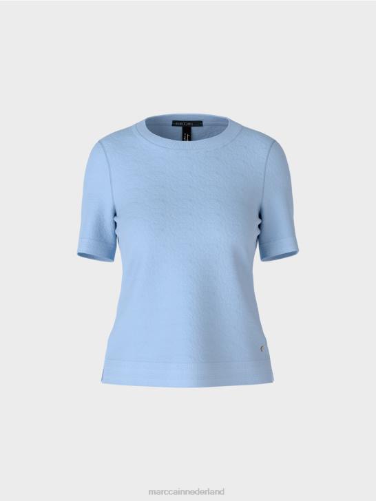 kleding donkere zomerhemel 464J1072 \"rethink Together\" trui met korte mouwen Marc Cain