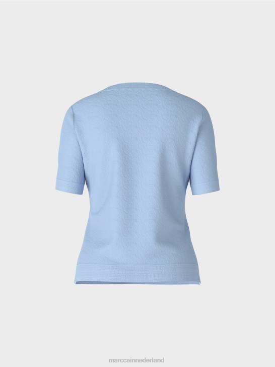 kleding donkere zomerhemel 464J1072 \"rethink Together\" trui met korte mouwen Marc Cain