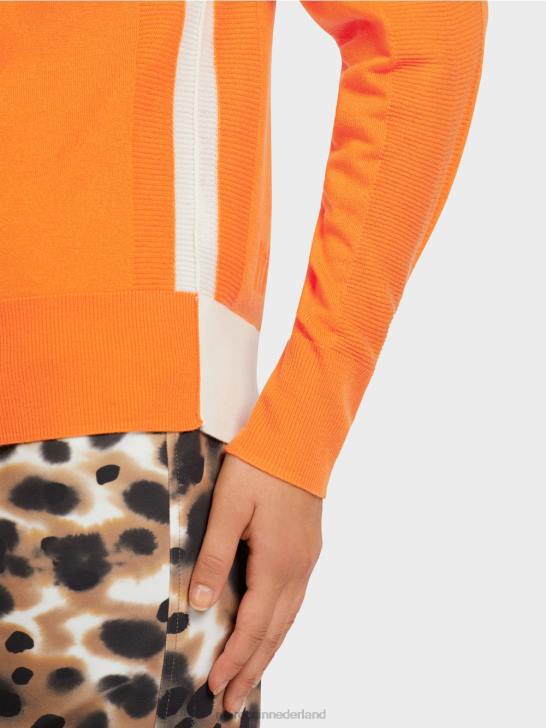 kleding fel oranje 464J1178 trui van een luxe materiaalmix Marc Cain